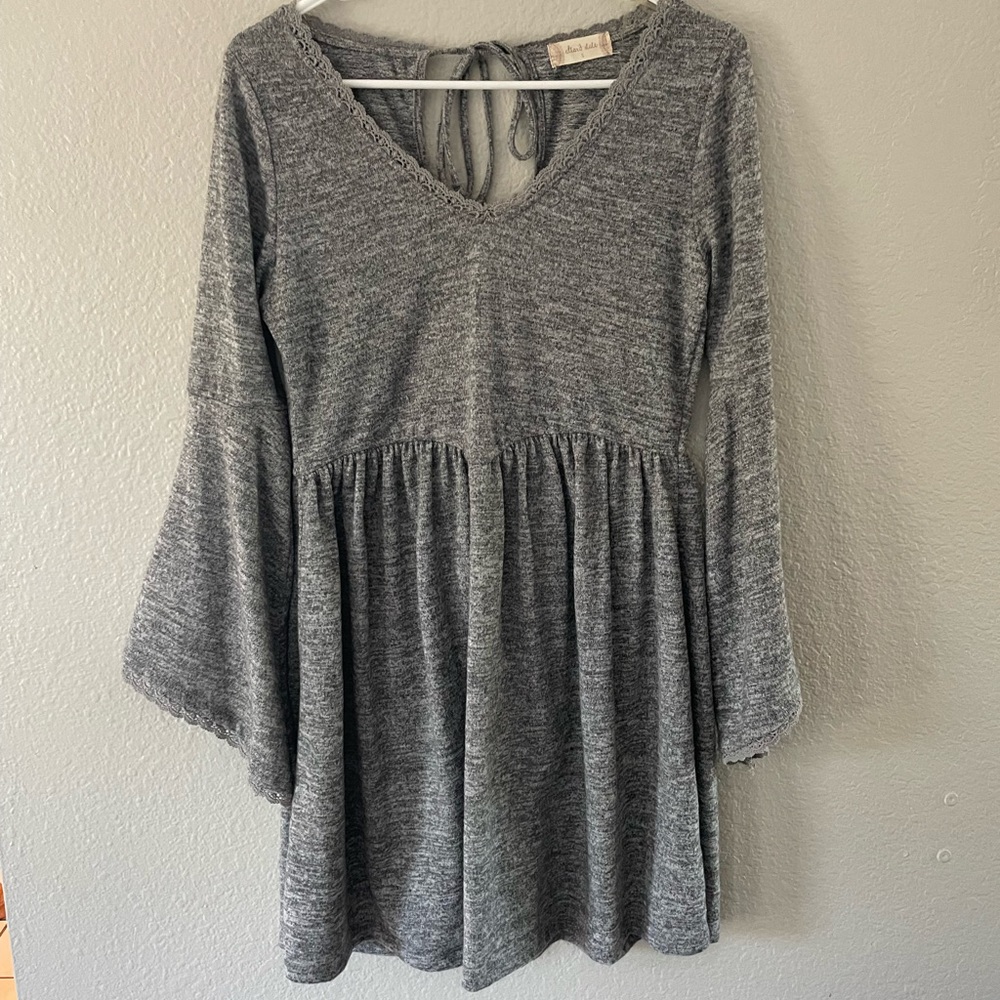 Gray 3/4 length sleeve dress